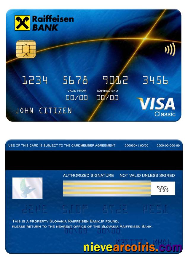 Slovakia Raiffeisen Bank visa classic card